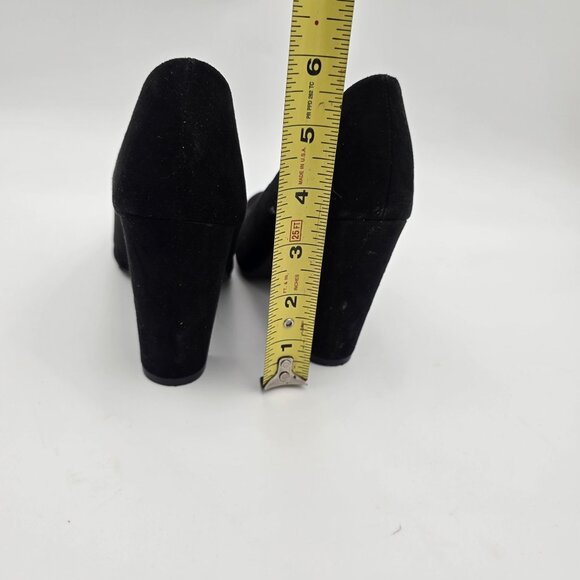 Fioni Womens Black Suede Heels Size 5.5 Block Heel Round Toe Pre-Owned Shoes - Picture 7 of 7